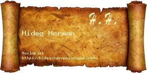 Hideg Herman névjegykártya