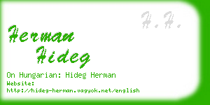 herman hideg business card